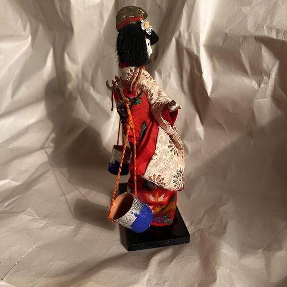 Vintage Shiokumi JAPANESE DOLL On Base 6" Tall Made In Japan - Picture 5 of 12